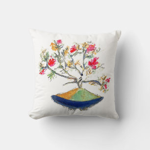 Japanisch Rosa Bonsai von Areilla & Lily Designs Kissen