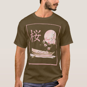 Japanisch rosa Kirschblossom mit Boot Sakura Kanj T-Shirt