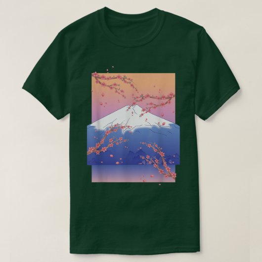 Japanisch Rosa Sakura Berg Hübsche Blume Kirsche T-Shirt (Design vorne)