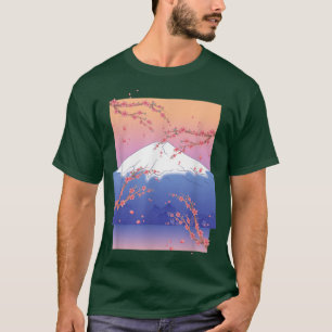Japanisch Rosa Sakura Berg Hübsche Blume Kirsche T-Shirt