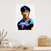 Japanisch Rugby Art Poster (Küche)