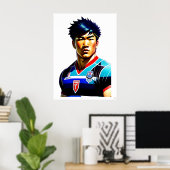 Japanisch Rugby Art Poster (Heimbüro)