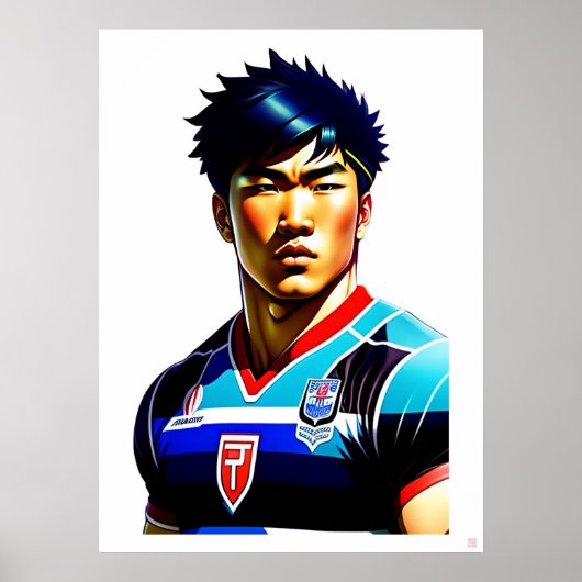 Japanisch Rugby Art Poster (Vorne)