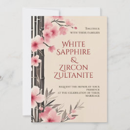 Japanisch Sakura Bamboo Hochzeitseinladung Einladung