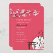 Japanisch Sakura Birthday Party Einladung (Vorne/Hinten)