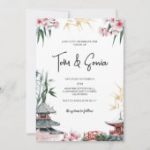 Japanisch Sakura Cherry Blossom Asiatische Hochzei Einladung (Vorderseite)