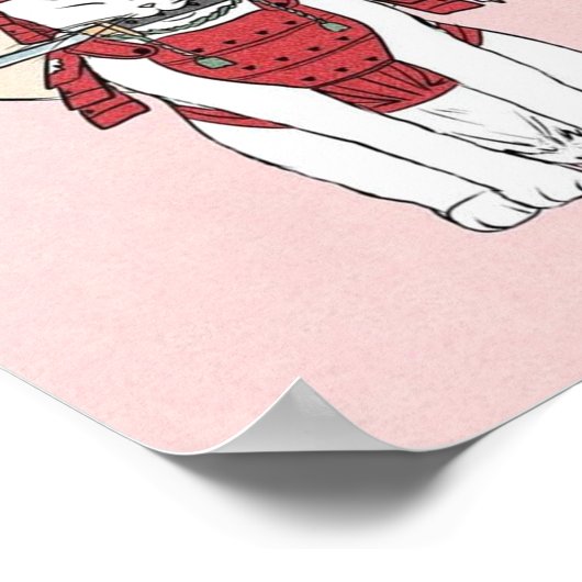 Japanisch Sakura Samurai Cat Poster (Ecke)