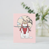 Japanisch Sakura Samurai Cat Poster Postkarte (Stehend Vorderseite)