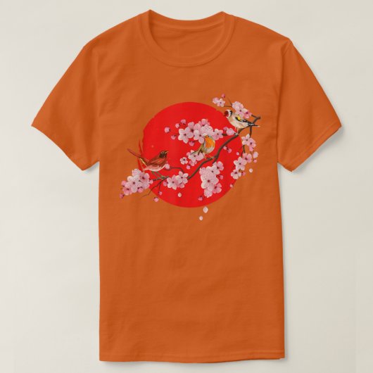 Japanisch Sakura Vogelbeobachtung Animals Cherry B T-Shirt (Design vorne)
