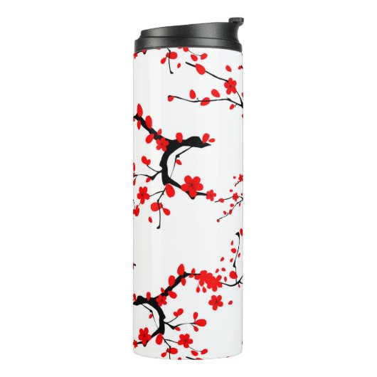 Japanisch, Sakuralbaum, Kirschblüte, Blumenkunst Thermosbecher (Nach links gedreht)