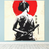 Japanisch Samurai Abstrakt Stretched Canvas Print Leinwanddruck (Insitu (Holzboden))