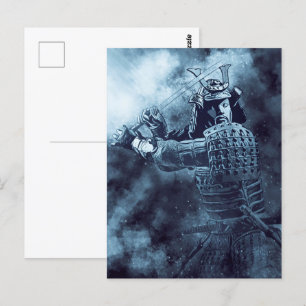 Japanisch SAMURAI Abstrakt Warrior Mystical Art Postkarte
