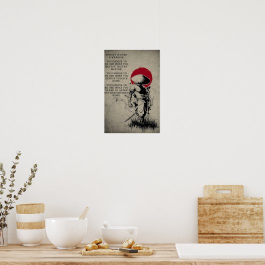 Japanisch Samurai Art Print Poster (Küche)