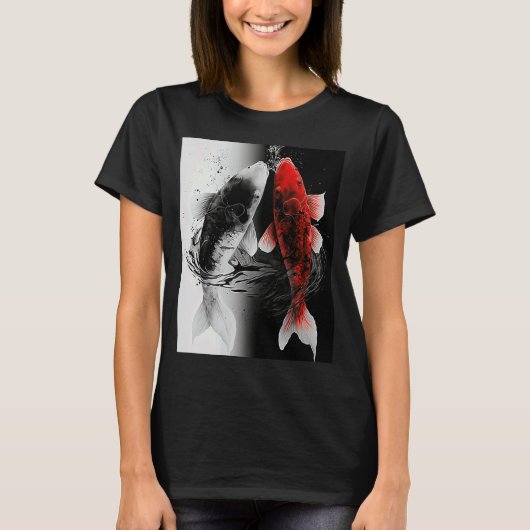 Japanisch Samurai Ästhetik Koi Fisch T-Shirt (Vorderseite)