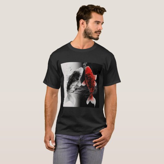 Japanisch Samurai Ästhetik Koi Fisch T-Shirt (Vorne ganz)