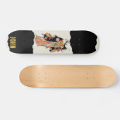 Japanisch Samurai Black Skateboard (Horizontal)