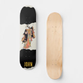 Japanisch Samurai Black Skateboard (Vorderseite)
