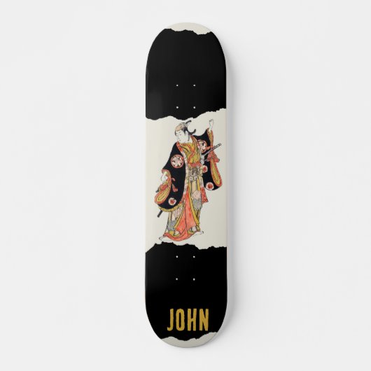Japanisch Samurai Black Skateboard (Vorne)