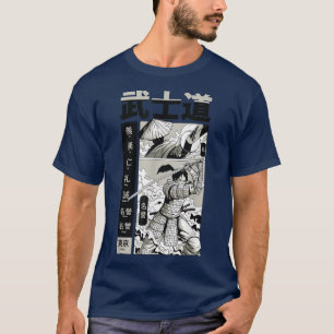 Japanisch Samurai Bushido Warrior Manga Page T-Shi T-Shirt