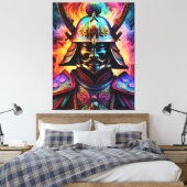 Japanisch Samurai Canvas Print Leinwanddruck (Insitu (Schlafzimmer))
