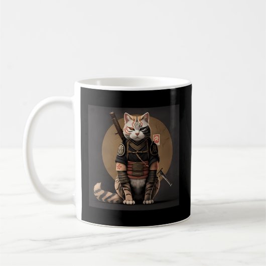 Japanisch Samurai Cat Kaffeetasse (Links)