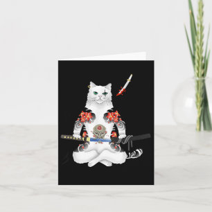 Japanisch Samurai Cat Katana Ninja Yakuza Tattoo Karte