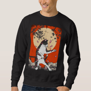 Japanisch Samurai Cat Swordsman Kitten Sweatshirt