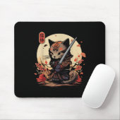 Japanisch Samurai Cat Tattoo, Kawaii Ninja Cat _2 Mousepad (Mit Mouse)