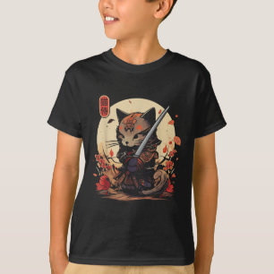 Japanisch Samurai Cat Tattoo, Kawaii Ninja Cat _2 T-Shirt