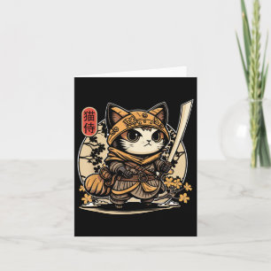 Japanisch Samurai Cat Tattoo, Kawaii Ninja Cat _3 Karte