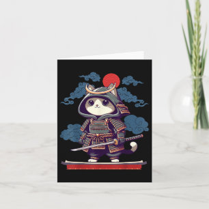 Japanisch Samurai Cat Tattoo Kawaii Ninja Cat Anim Karte