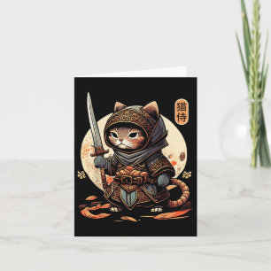 Japanisch Samurai Cat Tattoo Kawaii Ninja Cat Karte