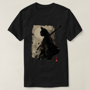 Japanisch Samurai Cat Tattoo Kawaii Ninja Cat T-Shirt