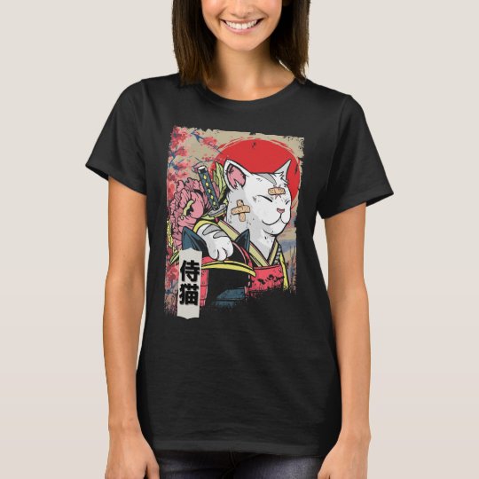 samurai cat t shirt