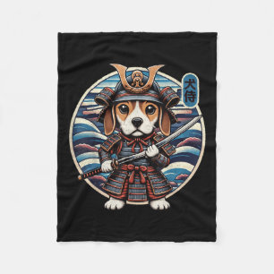Japanisch Samurai Dog Tattoo, Beagle Kawaii Ninja Fleecedecke