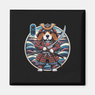 Japanisch Samurai Dog Tattoo, Beagle Kawaii Ninja  Magnet