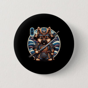 Japanisch Samurai Dog Tattoo, Deutscher Schäferhun Button