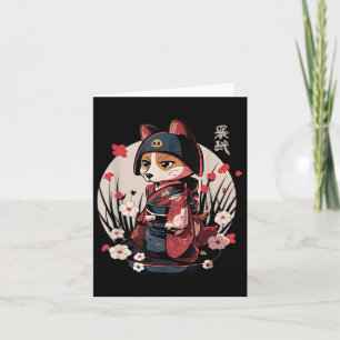 Japanisch Samurai Dog Tattoo Kawaii Ninja Dog Karte