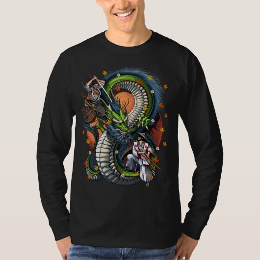 Japanisch Samurai / Dragon T-Shirt (Vorderseite)