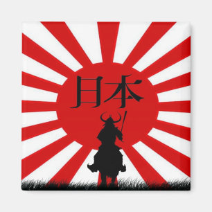 Japanisch Samurai & Flag Patriotic Art Magnet