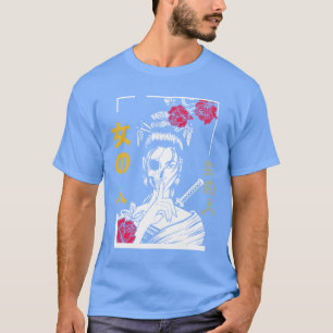 Japanisch Samurai Floral Warrior Geisha Frau lusti T-Shirt