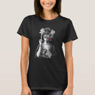 Japanisch Samurai Floral Warrior Geisha Frau Tokyo T-Shirt