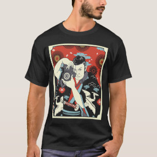 Japanisch Samurai Fotograf Warrior Camera Katan T-Shirt