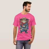 Japanisch Samurai Frog Warrior Ukiyo Samurai Toad T-Shirt (Vorne ganz)
