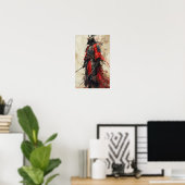 Japanisch Samurai Full Body Portrait Print Poster (Heimbüro)