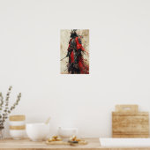 Japanisch Samurai Full Body Portrait Print Poster (Küche)