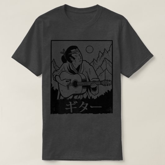 Japanisch Samurai Gitarre Bushido Code Warri T-Shirt (Design vorne)