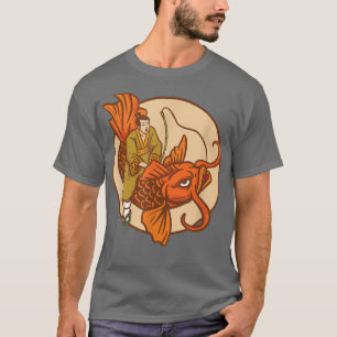Japanisch Samurai Goldfish Orange Carp Fish Koi T-Shirt