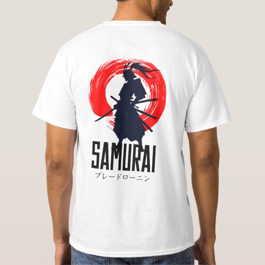 Japanisch Samurai Graphic Design T-Shirt (Rückseite)