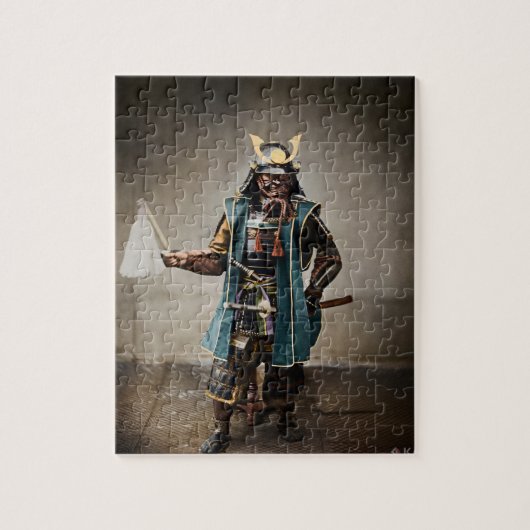 Japanisch Samurai im Kommandanten von Armor Puzzle (Vertikal)